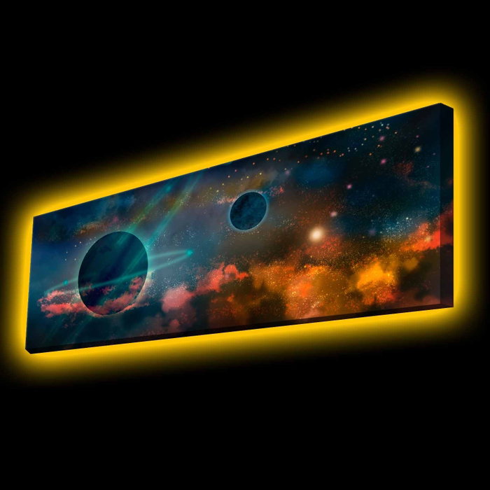 Wallity Cuadro Decorativo Iluminado con LED 30x90 cm Multicolor